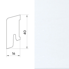 Parkettleiste KF 40 | Fichte weiß | RAL 9010