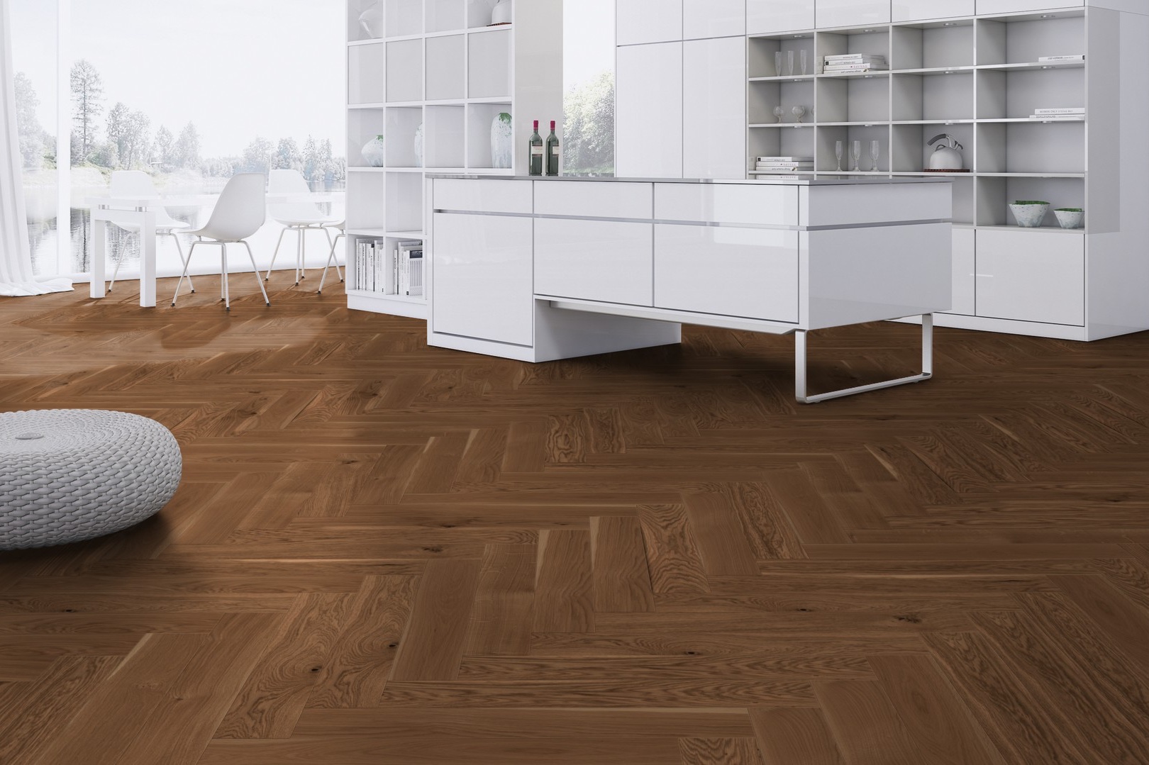 Weitzer Stab 750 Eiche Amber | lebhaft bunt | gefast | gebürstet | matt lackiert