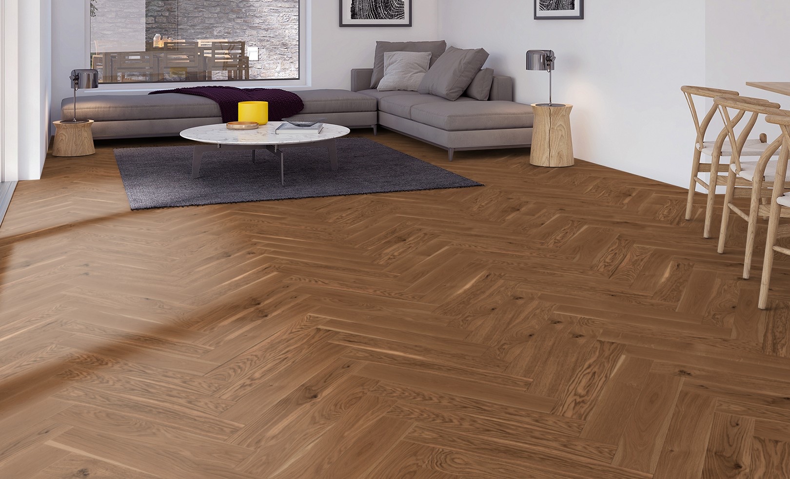 Weitzer Stab 750 Eiche Amber | lebhaft bunt | gefast | gebürstet | matt lackiert